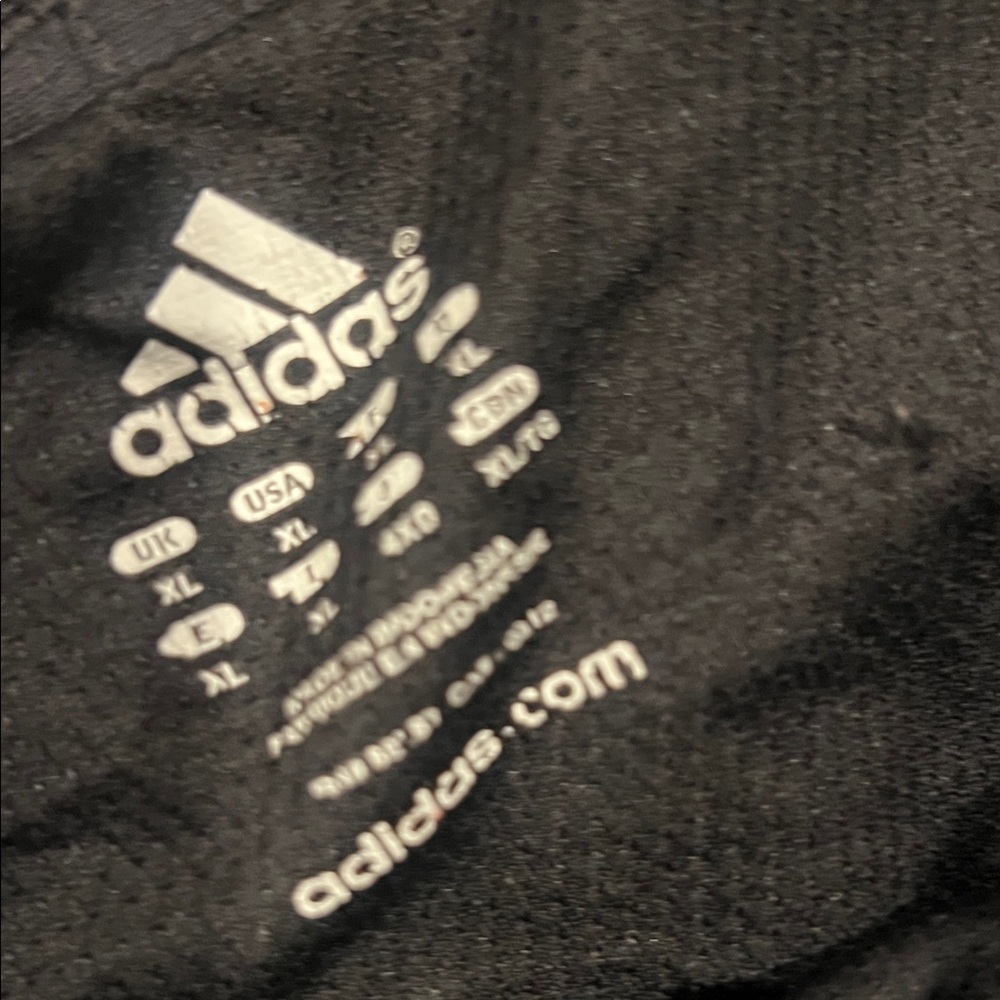 Adidas Men's Black Athletic Shorts with White Stripes - Picture 2 of 2